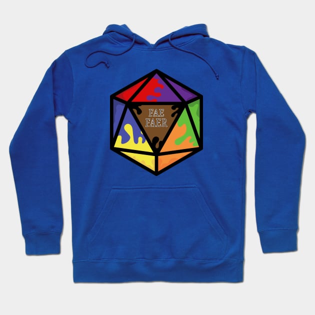 Rainbow Pronoun Pride D20 Fae/Faer Hoodie by BiOurPride